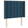 Dark blue velvet LED headboard 103x16x118/128 cm by vidaXL, Headboards and footboards - Ref: Foro24-3124528, Price: 97,57 €, ...