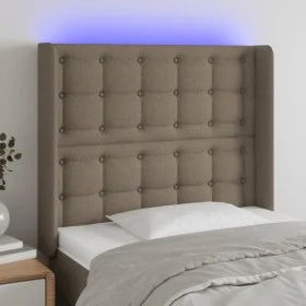 Kopfteil mit LED aus taupegrauem Stoff 93x16x118/128 cm von vidaXL, Kopf- und Fußteile - Ref: Foro24-3124468, Preis: 98,03 €,...