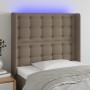 Cabecero con LED de tela gris taupe 93x16x118/128 cm de vidaXL, Cabeceros y pies de cama - Ref: Foro24-3124468, Precio: 97,43...