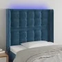 LED-Kopfteil aus dunkelblauem Samt, 83 x 16 x 118/128 cm von vidaXL, Kopf- und Fußteile - Ref: Foro24-3124516, Preis: 93,22 €...