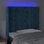 LED-Kopfteil aus dunkelblauem Samt, 83 x 16 x 118/128 cm von vidaXL, Kopf- und Fußteile - Ref: Foro24-3124516, Preis: 93,22 €...