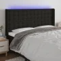 Black fabric headboard with LED 183x16x118/128 cm by vidaXL, Headboards and footboards - Ref: Foro24-3124498, Price: 141,57 €...
