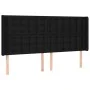 Black fabric headboard with LED 183x16x118/128 cm by vidaXL, Headboards and footboards - Ref: Foro24-3124498, Price: 141,57 €...