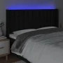 Black fabric headboard with LED 183x16x118/128 cm by vidaXL, Headboards and footboards - Ref: Foro24-3124498, Price: 141,57 €...