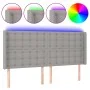 Hellgraues Stoffkopfteil mit LED 183x16x118/128 cm von vidaXL, Kopf- und Fußteile - Ref: Foro24-3124496, Preis: 127,57 €, Rab...