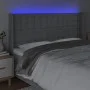 Hellgraues Stoffkopfteil mit LED 183x16x118/128 cm von vidaXL, Kopf- und Fußteile - Ref: Foro24-3124496, Preis: 127,57 €, Rab...