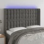 Dark gray velvet headboard with LED 147x16x118/128 cm by vidaXL, Headboards and footboards - Ref: Foro24-3124531, Price: 133,...