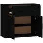 Aparador de madera contrachapada negro 80x33x70 cm de vidaXL, Aparadores - Ref: Foro24-816569, Precio: 74,86 €, Descuento: %