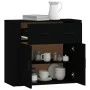 Aparador de madera contrachapada negro 80x33x70 cm de vidaXL, Aparadores - Ref: Foro24-816569, Precio: 74,86 €, Descuento: %