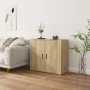 Aparador madera contrachapada color roble Sonoma 80x33x70 cm de vidaXL, Aparadores - Ref: Foro24-816563, Precio: 82,34 €, Des...