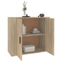 Aparador madera contrachapada color roble Sonoma 80x33x70 cm de vidaXL, Aparadores - Ref: Foro24-816563, Precio: 78,98 €, Des...