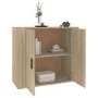 Aparador madera contrachapada color roble Sonoma 80x33x70 cm de vidaXL, Aparadores - Ref: Foro24-816563, Precio: 82,34 €, Des...