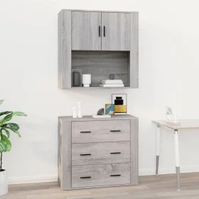 Armario de pared madera contrachapada gris Sonoma 80x33x80 cm de vidaXL, Aparadores - Ref: Foro24-816590, Precio: 74,95 €, De...