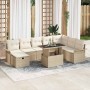 Conjunto de sofá de jardín con cojín 9 pcs Beige Poliratán en Sofás de exterior | Comprar online en Foru.es