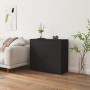 Aparador de madera contrachapada negro 80x33x70 cm de vidaXL, Aparadores - Ref: Foro24-816561, Precio: 89,58 €, Descuento: %