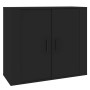 Aparador de madera contrachapada negro 80x33x70 cm de vidaXL, Aparadores - Ref: Foro24-816561, Precio: 89,58 €, Descuento: %