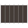 Biombo divisor de 6 paneles de tela marrón 300x220 cm de vidaXL, Divisores de ambientes - Ref: Foro24-350207, Precio: 63,34 €...