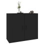 Aparador de madera contrachapada negro 80x33x70 cm de vidaXL, Aparadores - Ref: Foro24-816561, Precio: 89,58 €, Descuento: %