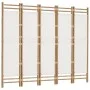 Biombo plegable de 5 paneles bambú y lona 200 cm de vidaXL, Divisores de ambientes - Ref: Foro24-350625, Precio: 123,99 €, De...
