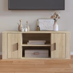 TV stand made of plywood in oak color, 100x35x40 cm by vidaXL, TV Furniture - Ref: Foro24-823094, Price: 65,19 €, Discount: %