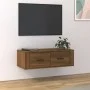 Mueble TV colgante madera contrachapada roble marrón 80x36x25cm de vidaXL, Muebles TV - Ref: Foro24-816839, Precio: 51,87 €, ...