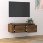 Mueble TV colgante madera contrachapada roble marrón 80x36x25cm de vidaXL, Muebles TV - Ref: Foro24-816839, Precio: 52,45 €, ...