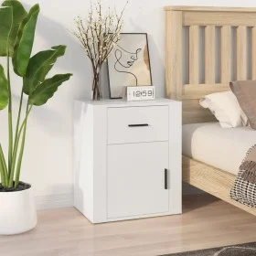 Mesita de noche madera contrachapada blanco 50x36x60 cm de vidaXL, Mesitas de noche - Ref: Foro24-816720, Precio: 56,27 €, De...