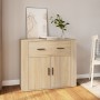 Aparador madera contrachapada color roble Sonoma 80x33x70 cm de vidaXL, Aparadores - Ref: Foro24-816571, Precio: 92,66 €, Des...