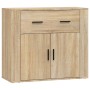 Aparador madera contrachapada color roble Sonoma 80x33x70 cm de vidaXL, Aparadores - Ref: Foro24-816571, Precio: 92,66 €, Des...