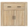 Aparador madera contrachapada color roble Sonoma 80x33x70 cm de vidaXL, Aparadores - Ref: Foro24-816571, Precio: 92,66 €, Des...