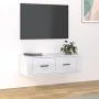 Mueble de TV colgante madera blanco brillante 80x36x25 cm de vidaXL, Muebles TV - Ref: Foro24-816834, Precio: 42,07 €, Descue...