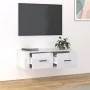 Mueble de TV colgante madera blanco brillante 80x36x25 cm de vidaXL, Muebles TV - Ref: Foro24-816834, Precio: 42,07 €, Descue...