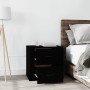 Mesita de noche color negro 50x39x47 cm de vidaXL, Taquillas y armarios de almacenamiento - Ref: Foro24-816705, Precio: 57,95...