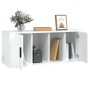Mueble de TV madera contrachapada blanco brillo 100x35x40 cm de vidaXL, Muebles TV - Ref: Foro24-816802, Precio: 53,34 €, Des...