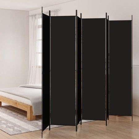 Biombo divisor de 6 paneles de tela negro 300x220 cm de vidaXL, Divisores de ambientes - Ref: Foro24-350209, Precio: 58,88 €,...
