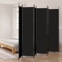Biombo divisor de 6 paneles de tela negro 300x220 cm de vidaXL, Divisores de ambientes - Ref: Foro24-350209, Precio: 58,88 €,...