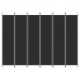 Biombo divisor de 6 paneles de tela negro 300x220 cm de vidaXL, Divisores de ambientes - Ref: Foro24-350209, Precio: 58,88 €,...