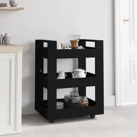 Carrito de cocina madera contrachapada negro 60x45x80 cm de vidaXL, Carros de cocina y comedor - Ref: Foro24-816817, Precio: ...