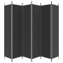 Biombo divisor de 6 paneles de tela negro 300x220 cm de vidaXL, Divisores de ambientes - Ref: Foro24-350209, Precio: 58,88 €,...