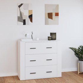 Aparador de madera contrachapada blanco 80x33x70 cm de vidaXL, Aparadores - Ref: Foro24-816576, Precio: 95,09 €, Descuento: %