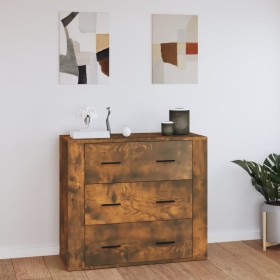Aparador madera contrachapada color roble ahumado 80x33x70 cm de vidaXL, Aparadores - Ref: Foro24-816581, Precio: 104,99 €, D...