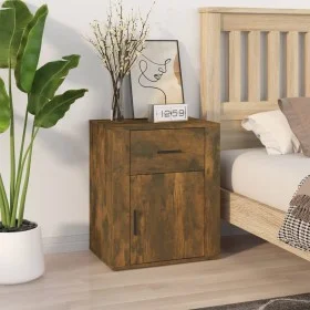 Mesita de noche madera contrachapada roble ahumado 50x36x60 cm de vidaXL, Mesitas de noche - Ref: Foro24-816725, Precio: 50,5...