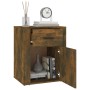 Mesita de noche madera contrachapada roble ahumado 50x36x60 cm de vidaXL, Mesitas de noche - Ref: Foro24-816725, Precio: 51,0...