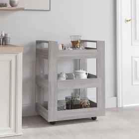 Carrito de cocina madera contrachapada gris Sonoma 60x45x80 cm de vidaXL, Carros de cocina y comedor - Ref: Foro24-816822, Pr...
