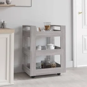 Carrito de cocina madera contrachapada gris Sonoma 60x45x80 cm de vidaXL, Carros de cocina y comedor - Ref: Foro24-816822, Pr...