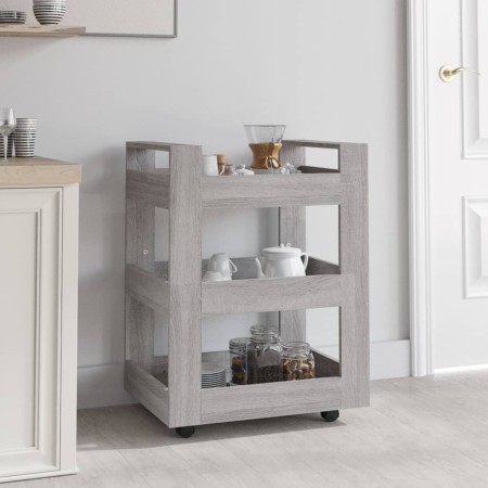 Carrito de cocina madera contrachapada gris Sonoma 60x45x80 cm de vidaXL, Carros de cocina y comedor - Ref: Foro24-816822, Pr...