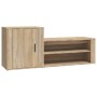 Mueble zapatero madera contrachapada roble Sonoma 130x35x54 cm de vidaXL, Zapateros y organizadores de calzado - Ref: Foro24-...