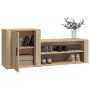 Mueble zapatero madera contrachapada roble Sonoma 130x35x54 cm de vidaXL, Zapateros y organizadores de calzado - Ref: Foro24-...