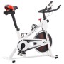Bicicleta estática con sensores de pulso blanca y roja de vidaXL, Bicicletas estáticas - Ref: Foro24-92136, Precio: 274,94 €,...
