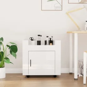 Glossy white plywood desk cart 60x45x60 cm by vidaXL, Cars and islands - Ref: Foro24-816610, Price: 53,88 €, Discount: %